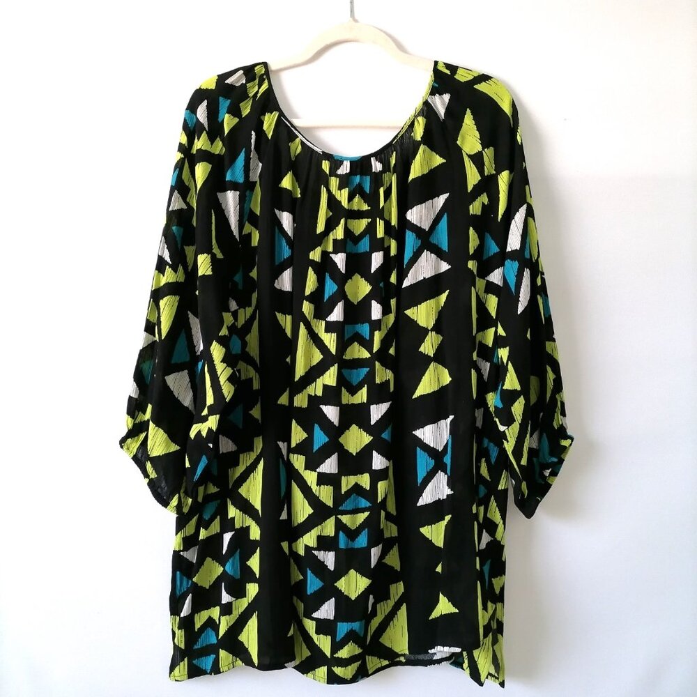 Ruby Rd. Womens Black Tie Round Neck Geometric Pr… - image 3